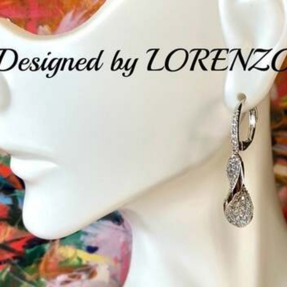 Lorenzo Sterling silver white diamonique earings